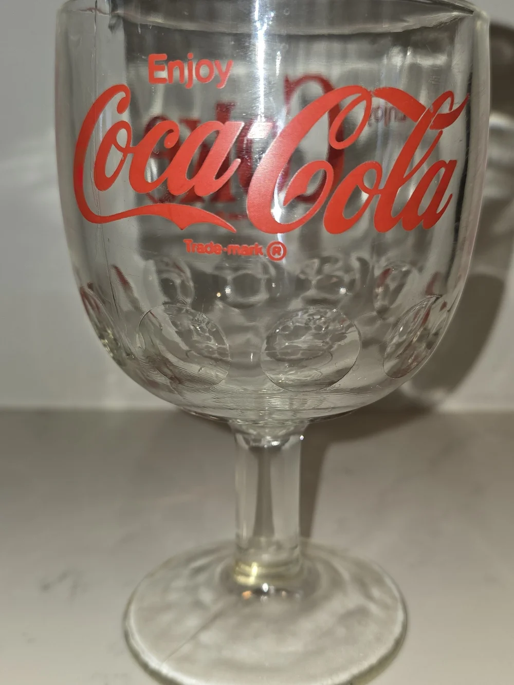 Vintage Coca-Cola Thumbprint Goblet Glass